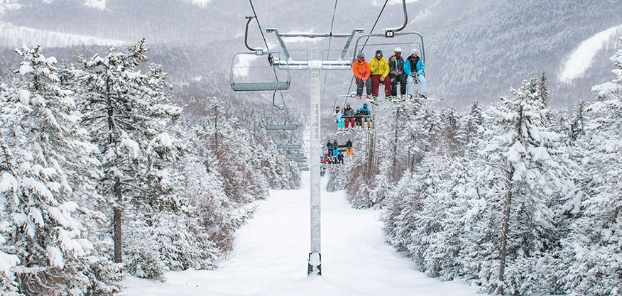 Friends on chairlift