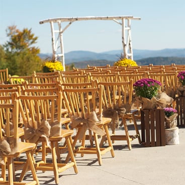 Overlooking a wedding atop Sunday River's North Peak